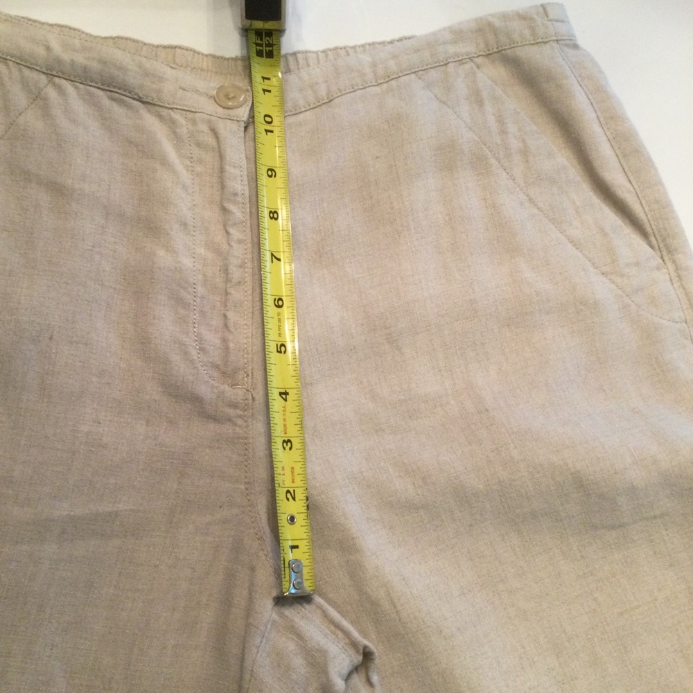 L.L.Bean Beige Wide Legged Linen Pants Size 12 - Picture 9 of 11